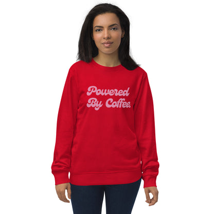Powered By Coffee Unisex organic sweatshirt (Pink)
