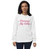 Powered By Coffee Unisex organic sweatshirt (Pink)