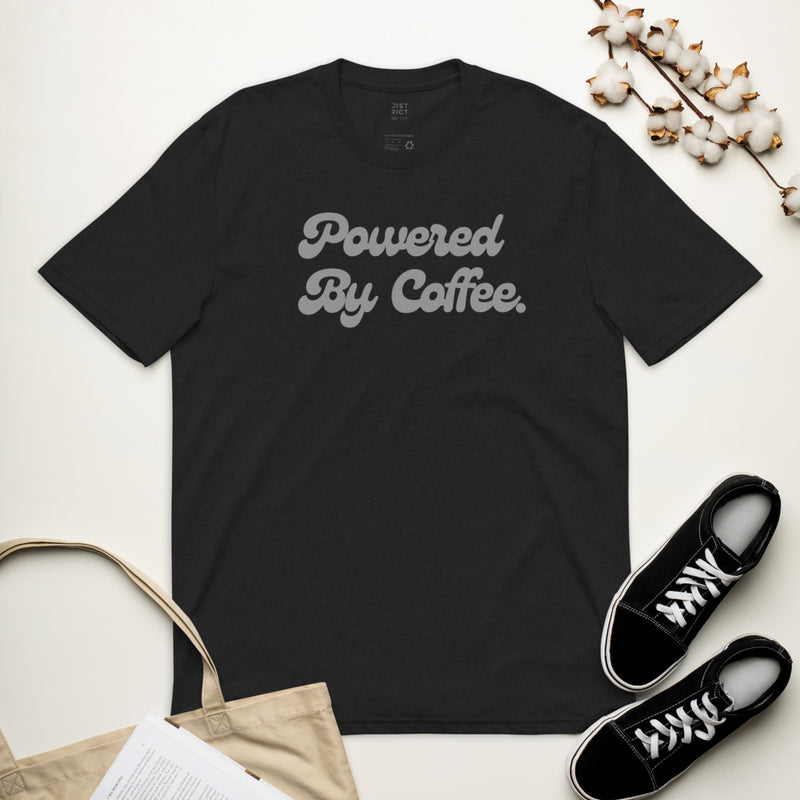 Powered By Coffee Unisex recycled t-shirt (Grey)