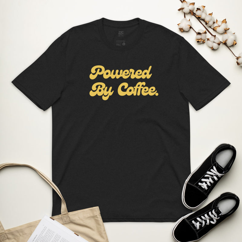 Powered By Coffee Unisex recycled t-shirt (Yellow)