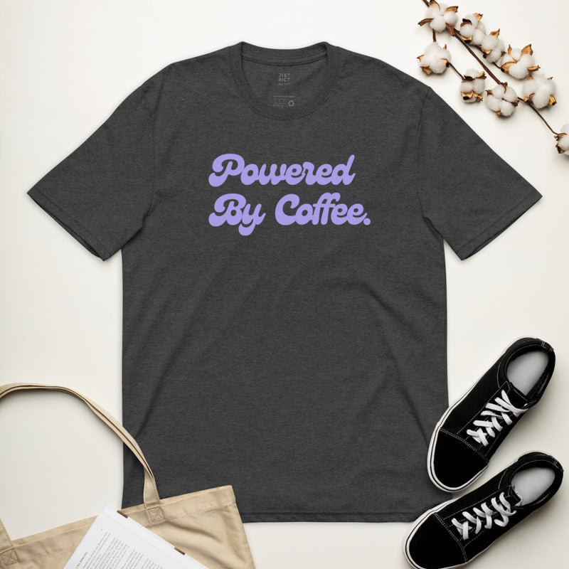 Powered By Coffee Unisex recycled t-shirt (Purple)