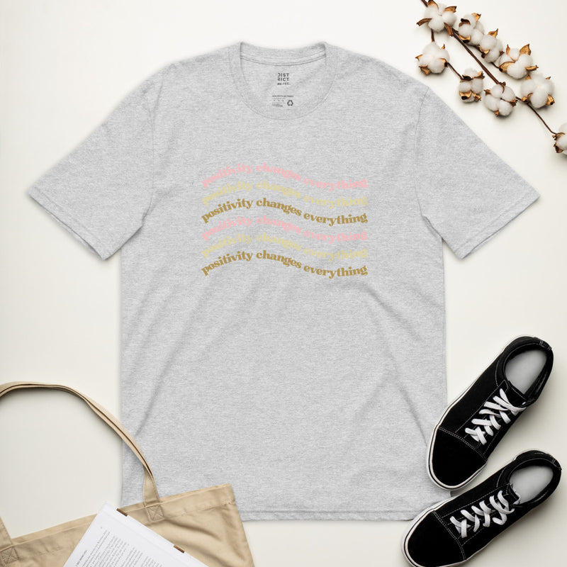 Positivity Changes Everything Unisex recycled t-shirt (Neutral)