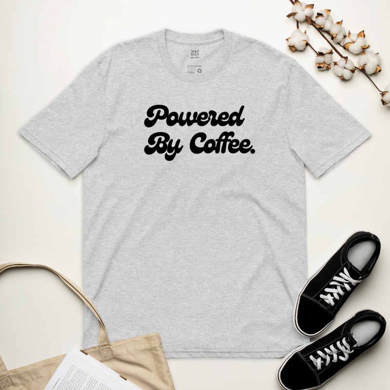 Powered By Coffee Unisex recycled t-shirt (Black)