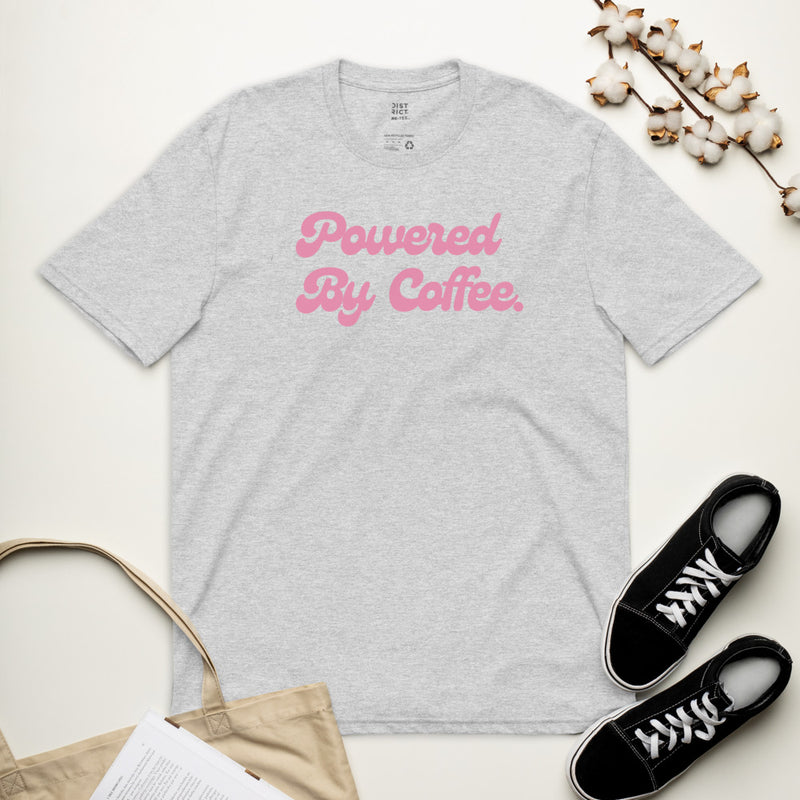 Powered By Coffee Unisex recycled t-shirt (Pink)