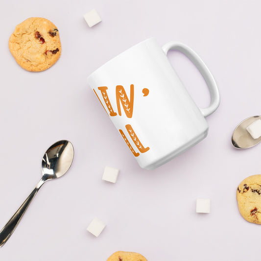 Lovin' Fall White glossy mug