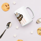 Coffee & Croissant White glossy mug