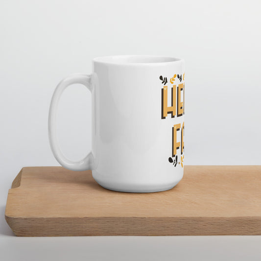 Hello Fall White glossy mug