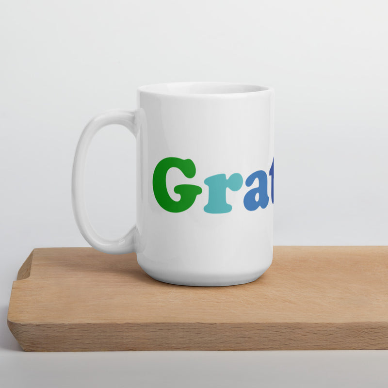 Grateful White glossy mug