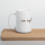 Life Begins After Coffee White glossy mug