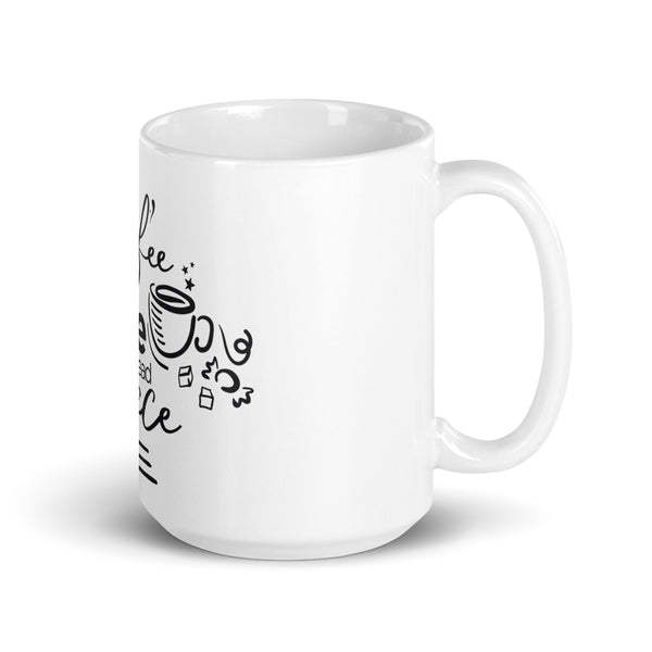 Drink Coffee Give Love Spread Peace White glossy mug