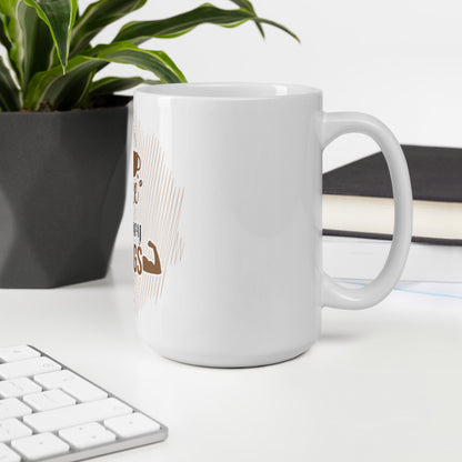 Drink Good Coffee Lift Heavy Things White glossy mug