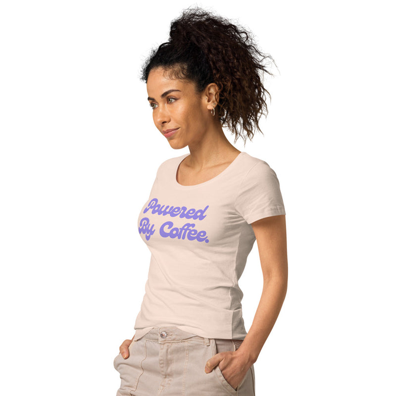 Powered By Coffee Women’s basic organic t-shirt (Purple)