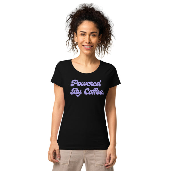 Powered By Coffee Women’s basic organic t-shirt (Purple)