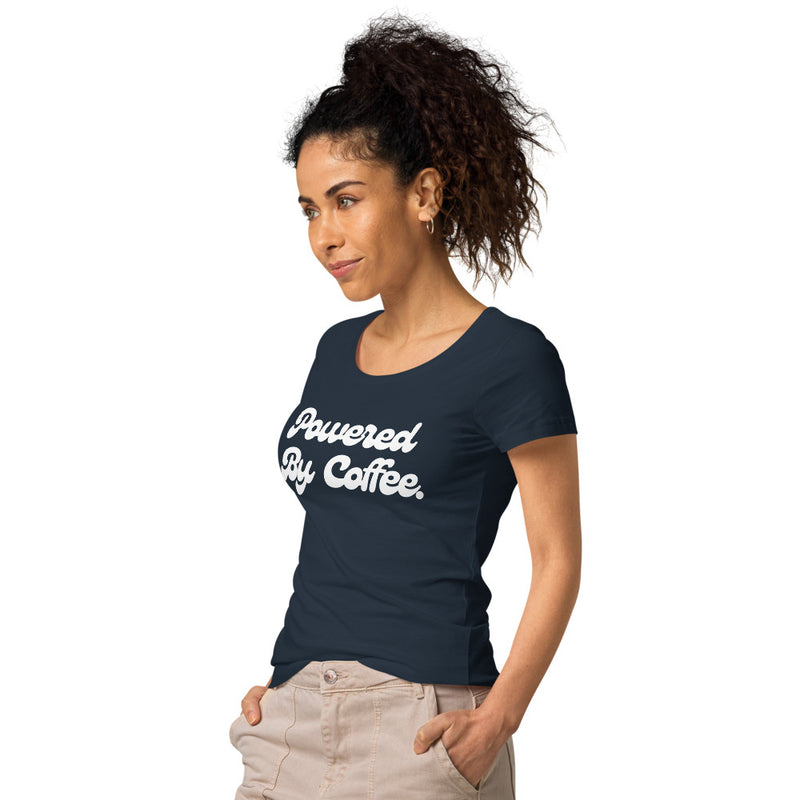 Powered By Coffee Women’s basic organic t-shirt (White)