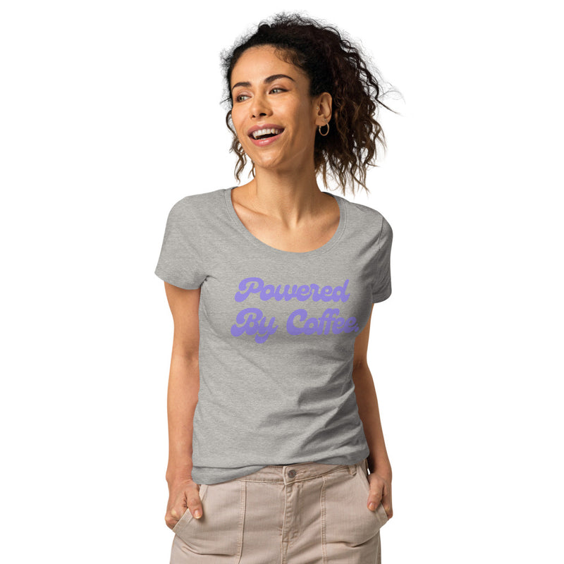 Powered By Coffee Women’s basic organic t-shirt (Purple)