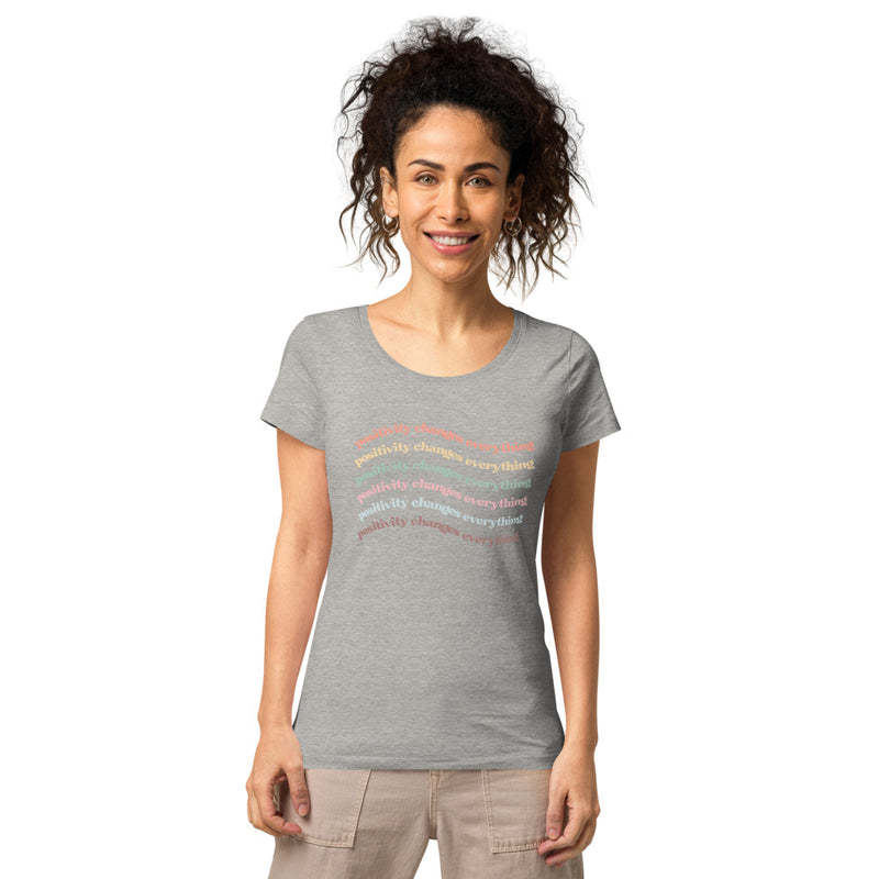 Positivity Changes Everything Women’s basic organic t-shirt (Rainbow)
