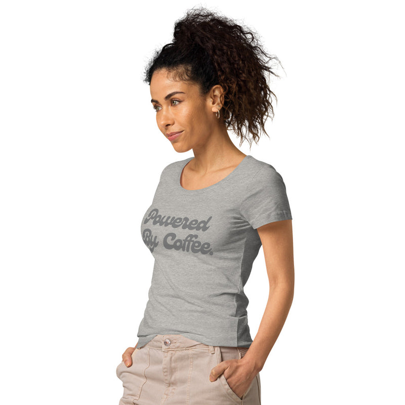 Powered By Coffee Women’s basic organic t-shirt (Grey)