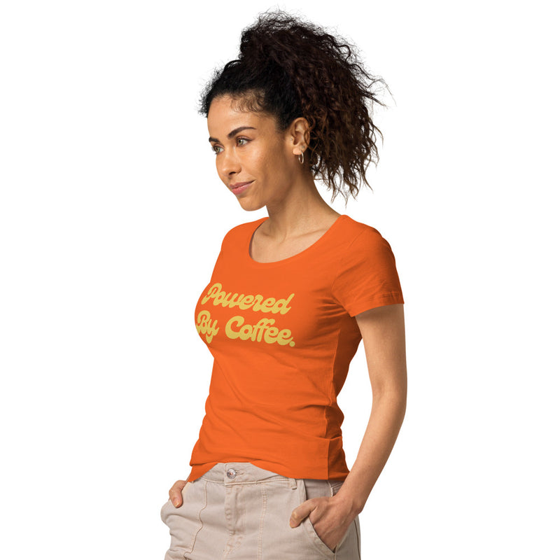 Powered By Coffee Women’s basic organic t-shirt (Yellow)