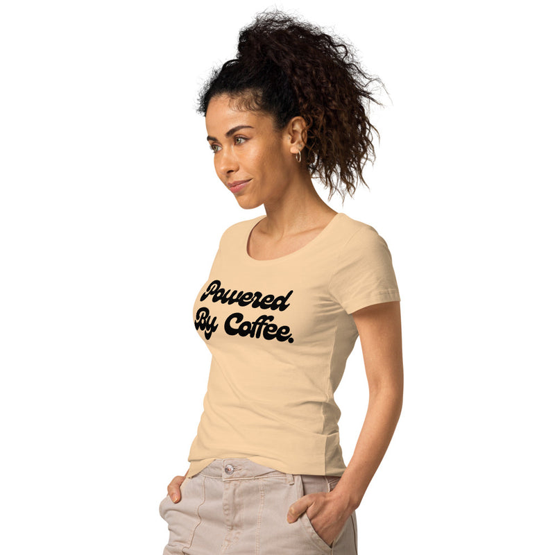 Powered By Coffee Women’s basic organic t-shirt (Black)