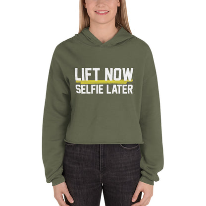 Lift Now Selfie Later Women's Cropped Hoodie