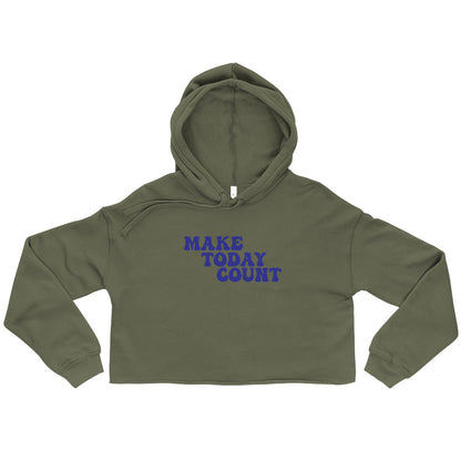 Make Today Count Crop Hoodie (Blue)