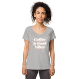 Coffee & Good Vibes Women’s fitted v-neck t-shirt