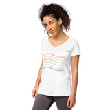 Positivity Changes Everything Women’s fitted v-neck t-shirt (Rainbow)