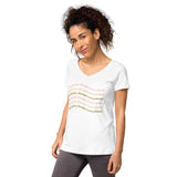Positivity Changes Everything Women’s fitted v-neck t-shirt (Neutral)