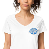 CFY Women’s fitted v-neck t-shirt (white)
